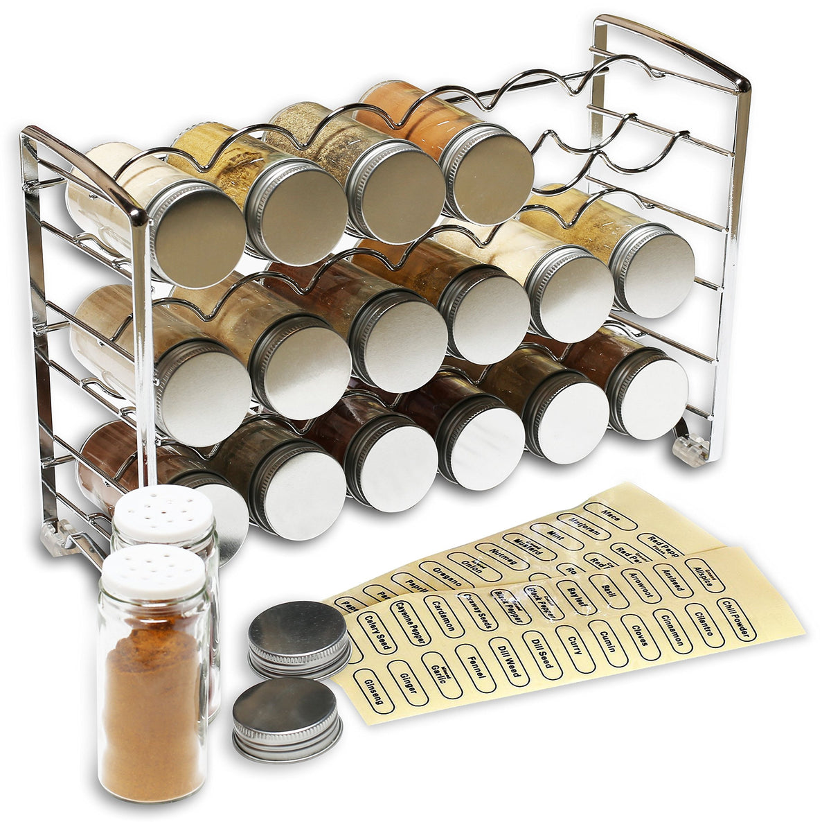 Deco Brothers Spice Rack Stand holder with 18 Bottle | All Products - Image 1
