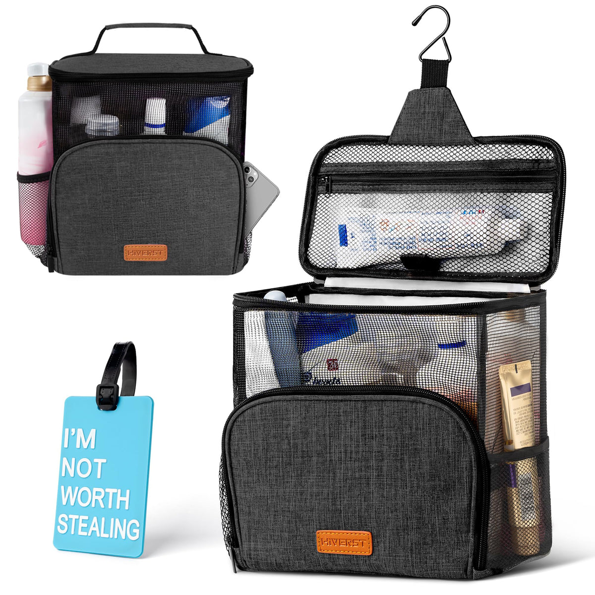Hanging Toiletry Bag, Shower Caddy Tote Bag (Updated Version - Image 1