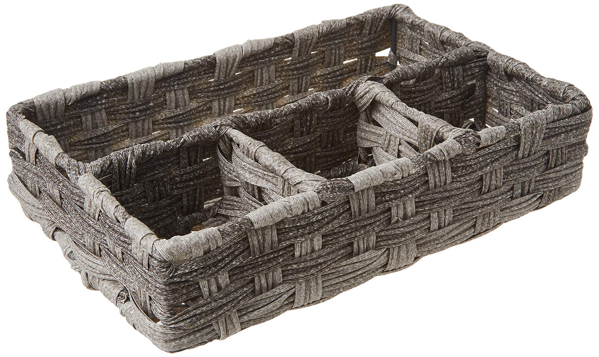 Whitmor 4-Compartment Woven Storage Basket with Dividers, Divided - Image 1