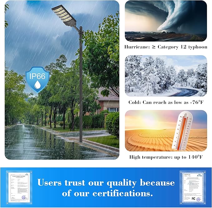 Solar Street Light Outdoor, 10000W Solar Lights Outdoor Waterproof with Motion Sensor, IP66 Solar Flood Lights for Yard, Pathway, Parking Lot - 350° Wide Angle & Remote Control Included (2 PACK)