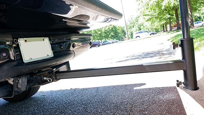 Camco Durable Hitch Mount Umbrella Holder- Sturdily Supports Large Patio and Outdoor Umbrellas on Your Hitch, Great for Traveling, Tailgating and Outdoor Events (51958)