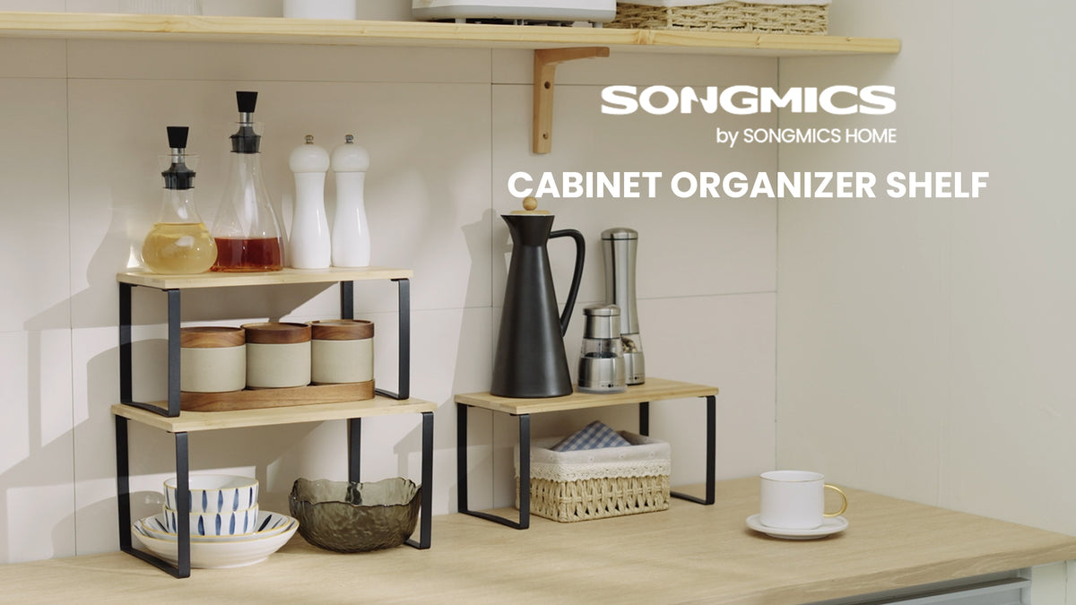 SONGMICS Cabinet Organizer Shelf, Set of 4 Spice Rack - Image 8