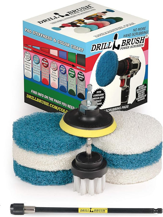 Cleaning Supplies - Drill Attachment - Drill Brush - Drill Power Scrubber Pads - Scrub Brush - Kitchen - Refrigerator - Stove - Cooktop - Oven Rack - Kitchen Sink - Power Scrubber for Pots and Pans