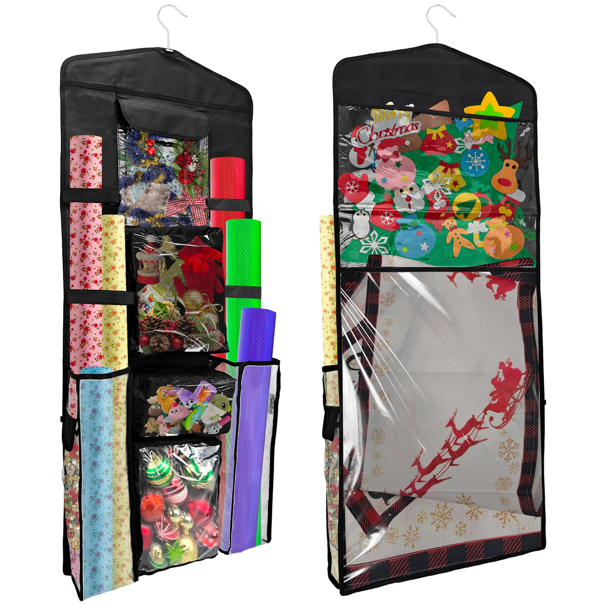 Black Wrapping Paper Organizer Storage Double-Sided - Image 1