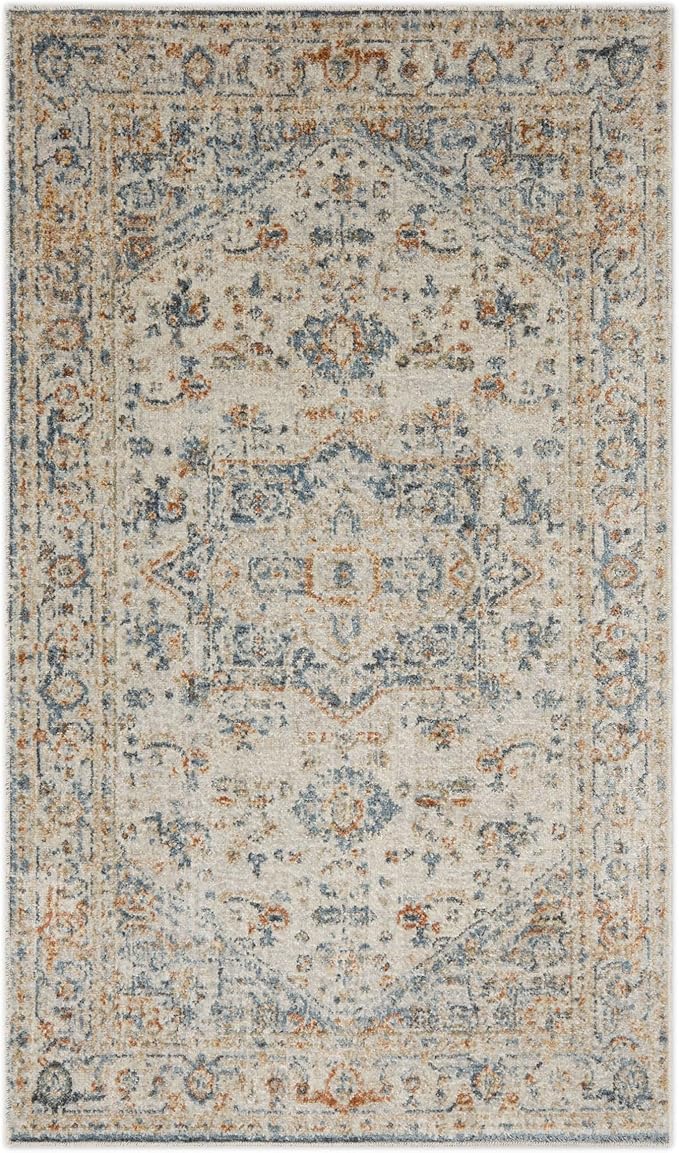 Mohawk Home Daphne Floral Ornamental Cream 2' 11" x 5' Area Rug Perfect for Living Room, Dining Room, Office