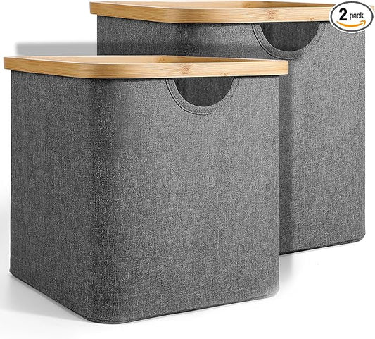 Cube Storage Bin 12 Inch -2 Pack,Collapsible Cube Storage Organizer with Handles,Fabric Storage Bins for Cubes Storages,Square Baskets for Organizing,Storage Bins for Shelve