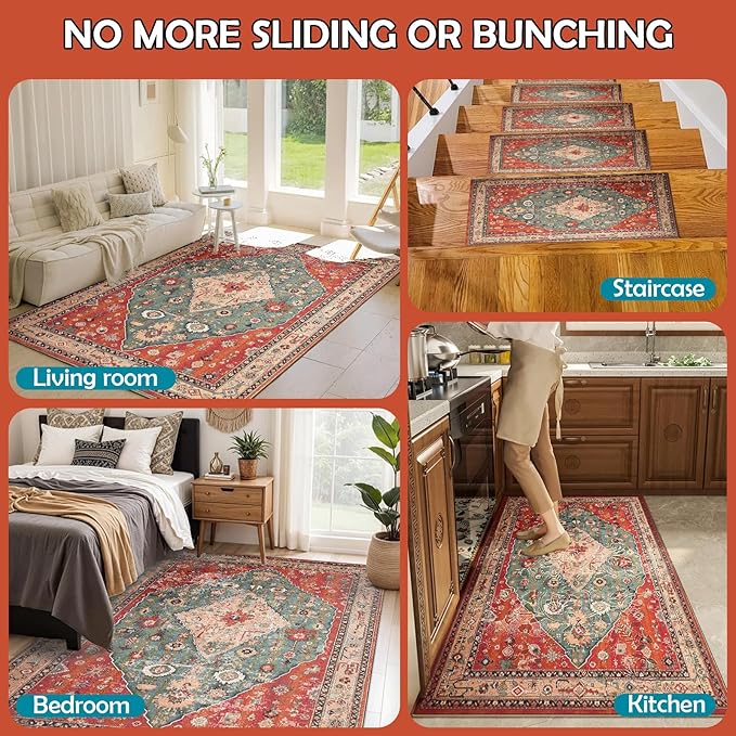 Waterproof Rug Pad, Thick 5x8 Ft Under Area Rug Carpet Pad, Non Slip Rug Pads for All Floors and Hardwood Floors Finishes, Keep Carpets in Place Soft and Prevent Rug from Wrinkling or Buckling