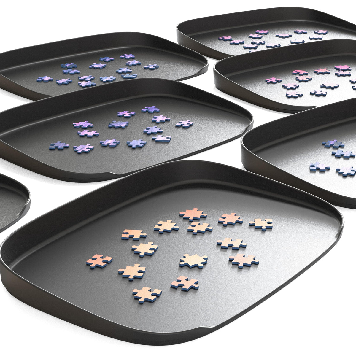 Puzzle Sorting Trays - Set of 6 - Up to 1500 Pieces - Unique - Image 1