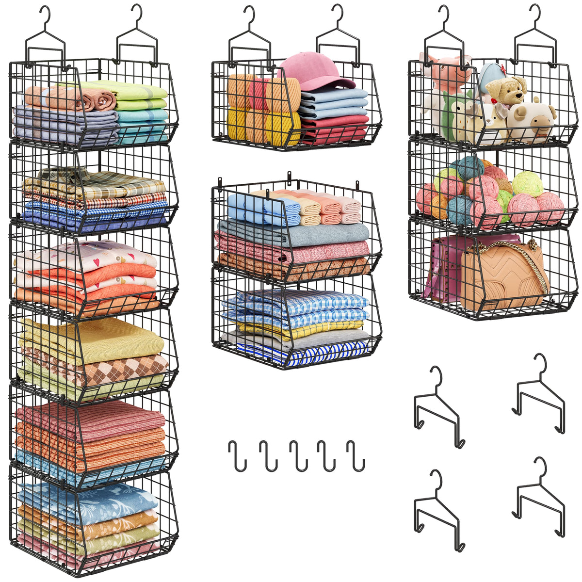 6-Tier Extended Depth Hanging Closet Organizers and Storage for - Image 1