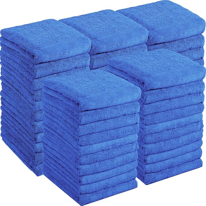 Shimeyao 40 Pack Bleach Proof Towels Microfiber Absorbent Resistant Hair Hand Towels Bulk Quick Dry for Barber Gym Bath Spa Shaving (Blue,16 x 29 Inch)