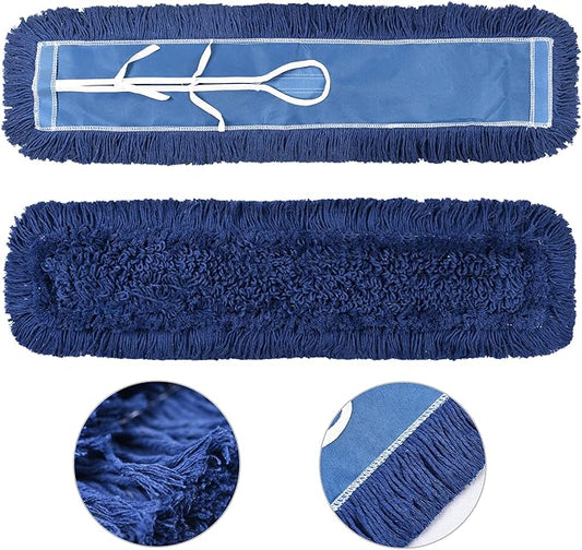MATTHEW CLEANING 24'' Industrial Strength Cotton Dust Mop Refill Washable Replacement Heads For Residential & Commercial Use Fit Standard Dust Mop Frames, Hardwood, Laminate, Concrete Floors 1 Pack