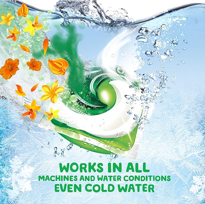 Gain Flings Laundry Detergent Pacs, 60 Count, Island Fresh Scent, with Odor Defense, concentrated laundry soap pacs (Pack of 4)