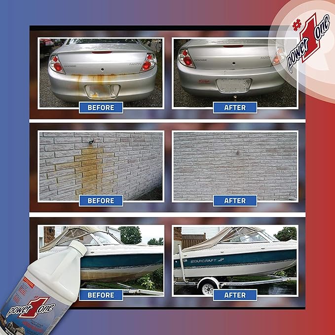 Boat Hull Cleaner for Fiberglass & Gel Coat - Removes Waterline Stains, Rust & Marine Mineral Buildup - Professional Marine-Grade Formula - Made in the USA