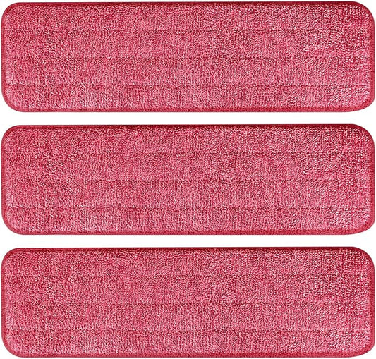 3 Pack Microfiber Cleaning Pads, Reusable Microfiber Mop Pads for 18 Inch Mop, Hardwood Floor Replacement Cleaning Mop Pads, Machine Washes