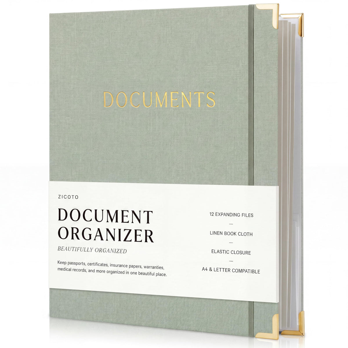 Important Document Organizer Set with Folders - Complete Linen - Image 1