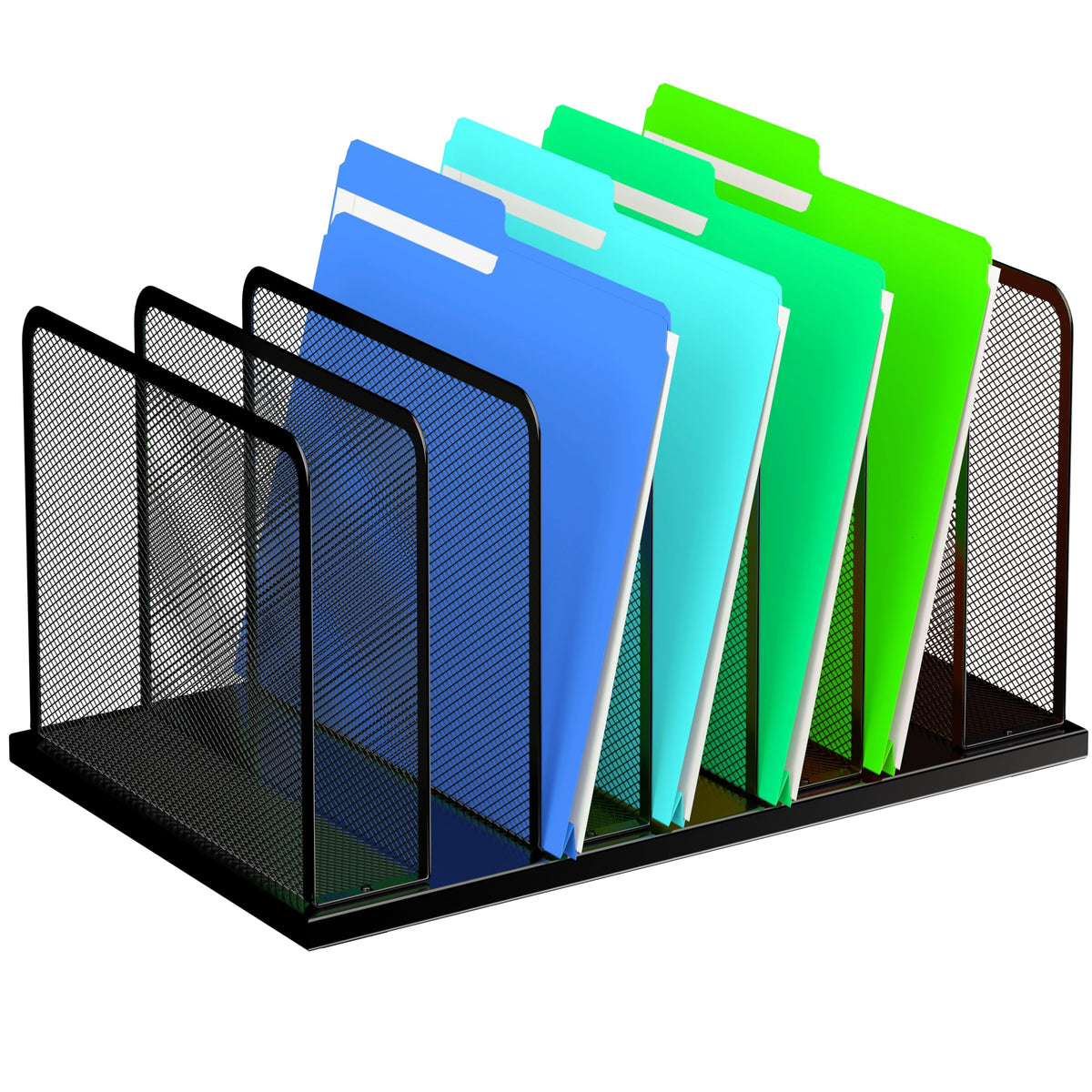Kuntine.B 7-Section Upright Desk File Organizer Black 1 Pack - Image 1