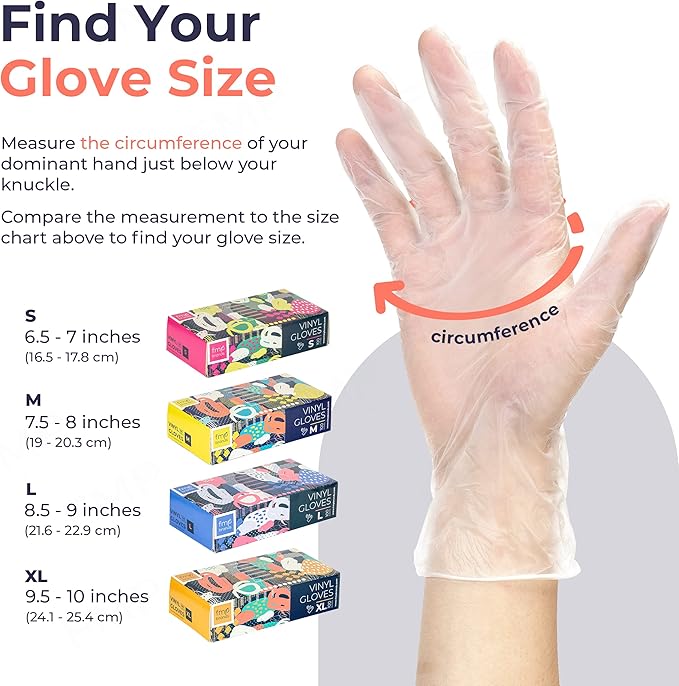 Fit Meal Prep 100 Pack Disposable Latex Free Small Vinyl Food Prep Gloves - Powder Free, Ideal for Kitchen, Bathroom, Household, Gardening