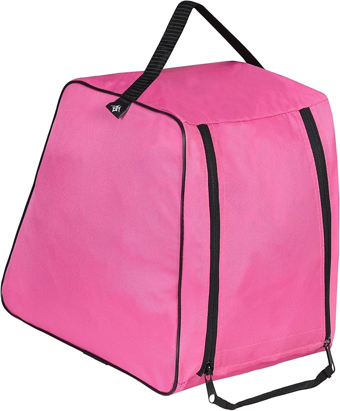 Cordura Fabric Sports Shoe Bag Water Resistant Gym Kit Fitness Organiser with Inner Pocket Travel Hiking Dust Proof Portable Plain Boot Bag Storage for Football Rugby Cricket Golf (Pink)