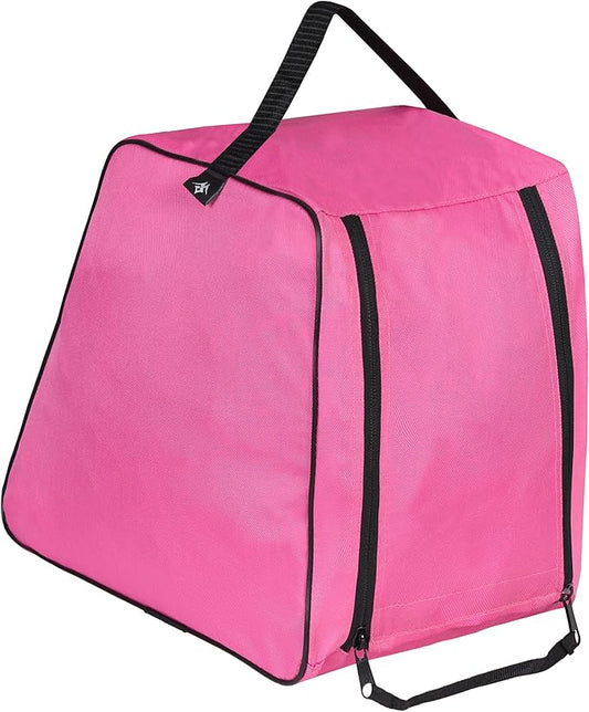 Cordura Fabric Sports Shoe Bag Water Resistant Gym Kit Fitness Organiser with Inner Pocket Travel Hiking Dust Proof Portable Plain Boot Bag Storage for Football Rugby Cricket Golf (Pink)