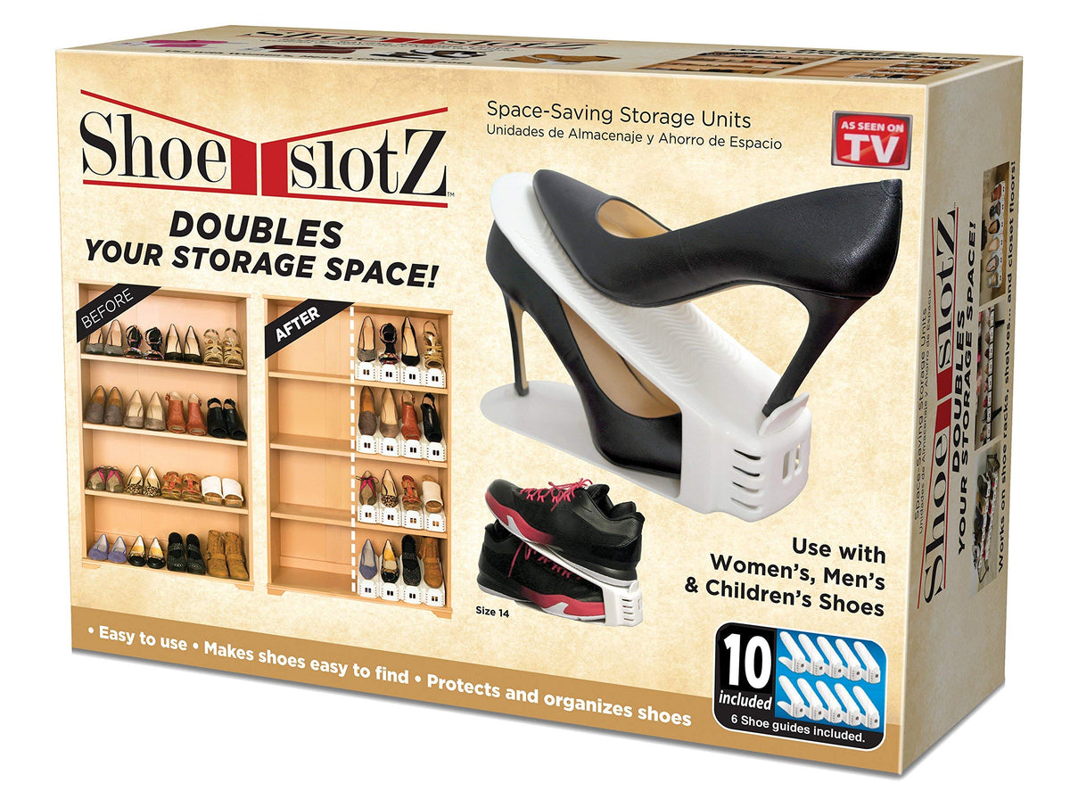 Shoe Slotz Space-Saving Storage Units in Ivory | As Seen on TV | - Image 1
