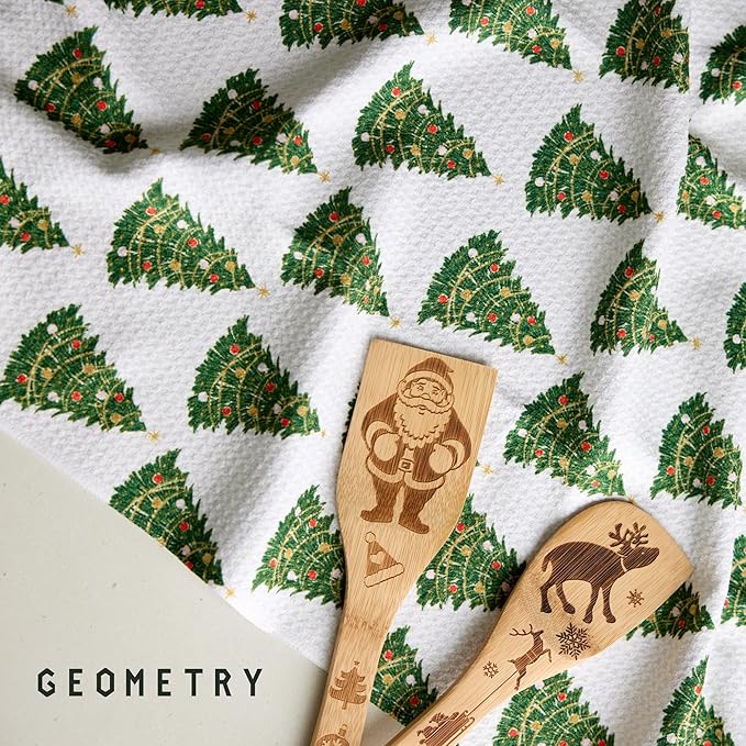 GEOMETRY Christmas Kitchen Towels - Quick Dry Microfiber Cloth Dish Towels for Kitchen Drying - Premium Quick Dry Towel - Decked Out