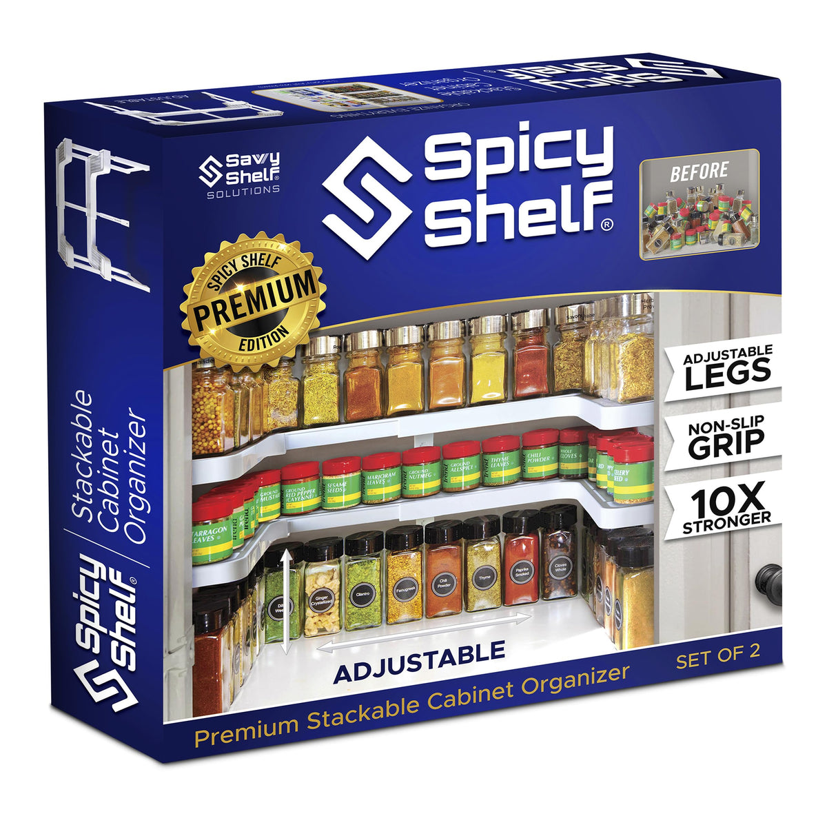 Spicy Shelf 3.0 - Expandable 2 Tiered Spice Rack Organizer - Image 1