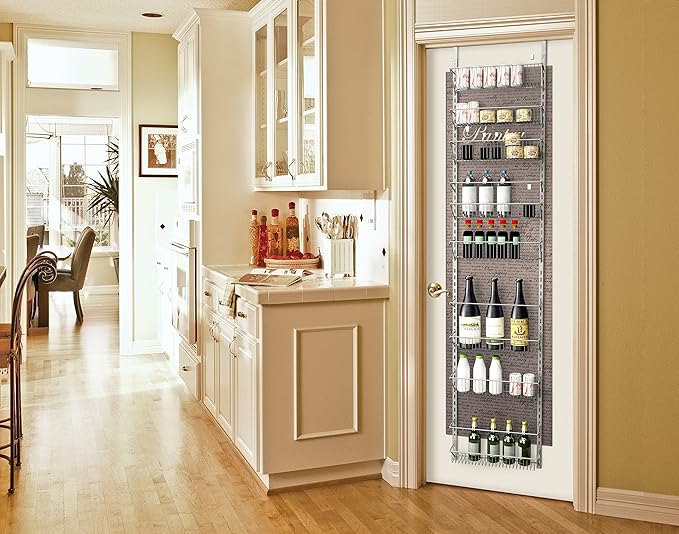 Over the Door Pantry Organizer - 9-Tier Organizer for Bathroom, Closet, or Kitchen Storage - Pantry Organizers and Storage by Home-Complete (White)