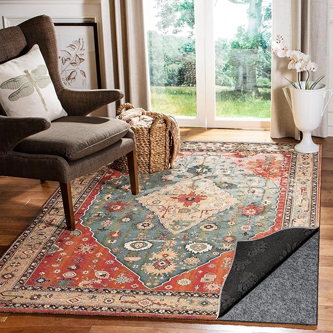 Waterproof Rug Pad, 2x20 Ft Under Area Rug Carpet Pad, Non Slip Rug Pads for All Floors and Hardwood Floors Finishes, Keep Carpets in Place Soft and Prevent Rug from Wrinkling or Buckling