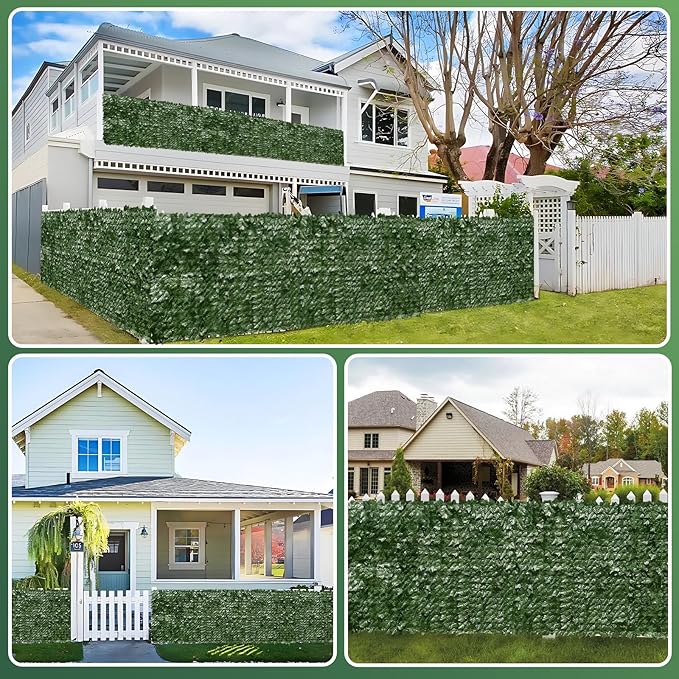 Artificial Ivy Privacy Fence Screen, 100x40 inch Artificial Hedge Grass Wall，Faux Ivy Fence Privacy Screen, Decoration for Patio, Balcony, Garden, Backyard Indoor Outdoor Decor