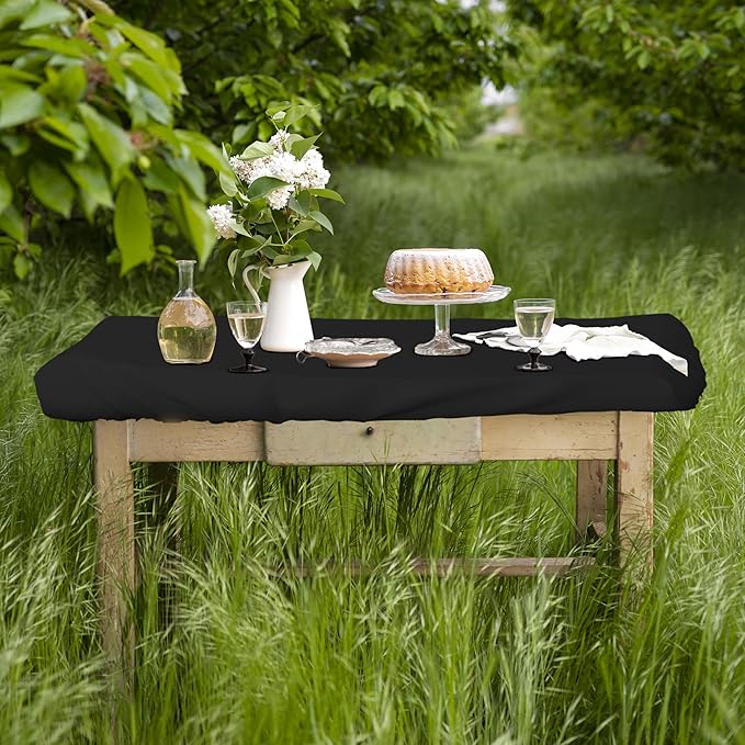 Covers & All Rectangle Table Top Cover, 12 Oz Waterproof UV & Weather Resistant Patio Table Cover, Outdoor Table Cover for Patio Furniture (100" L x 50" W x 5" H, Black)