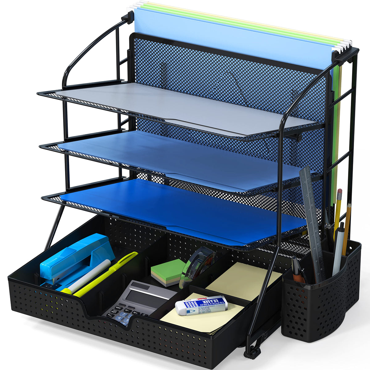 Simple Houseware Desktop Document Tray Organizer with Sliding - Image 1