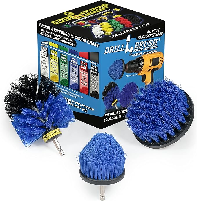 Drill Brush Aquatic Cleaning Brush Set - Fish Tank Accessories - Boat Accessories - Aquarium Scrubbing Kit - Swimming Pool Brushes - Pool Cleaning Household Set - Fish Tank Cleaner - Cleans Boat Seats