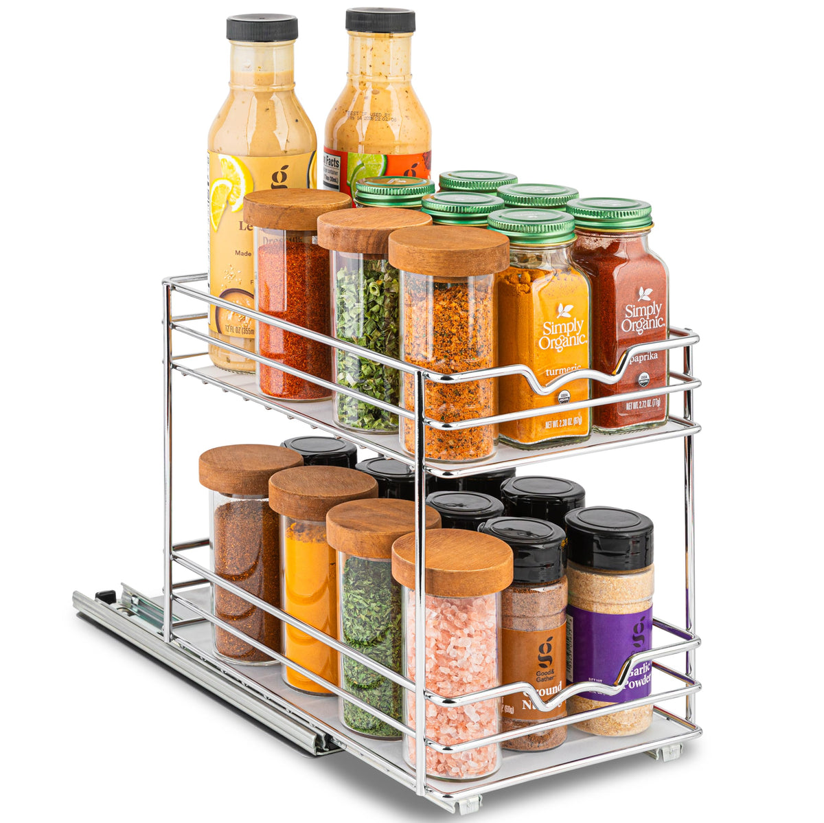 HOLDN’ STORAGE Pull Out Spice Rack for Cabinet, Spice Organizer - Image 1