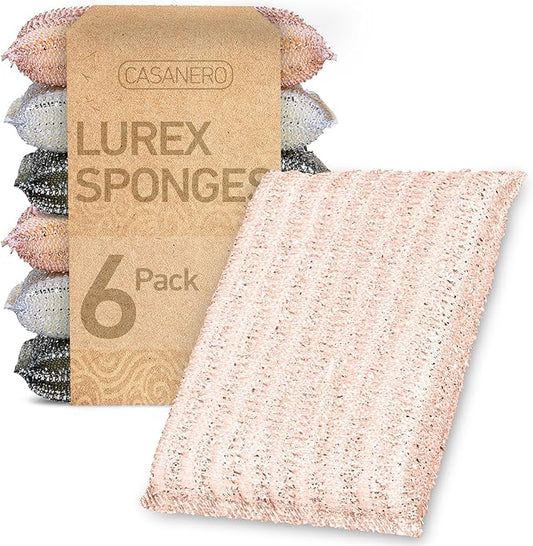 6-Pack Kitchen Scrubbing Sponges, Durable Non Scratch Heavy Duty Multi-Surface Cleaning Sponges and Dish Sponges for Kitchen, Bathroom, Dishes, Non-Stick Cookware, Countertops, and Household Cleaning