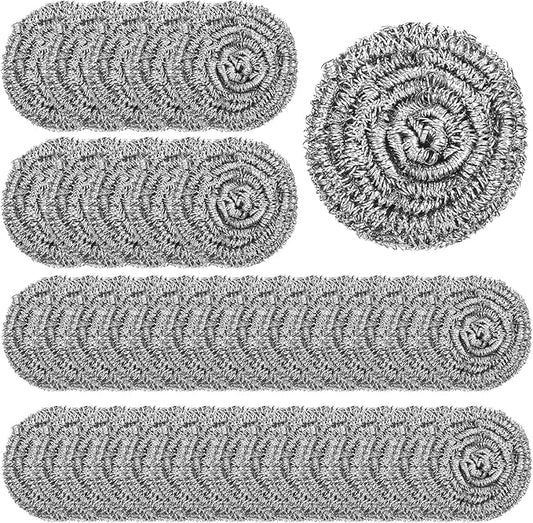 72 Pieces Stainless Steel Scrubber Bulk Steel Wool Scrubber Metal Sponge Wire Scouring Pad Heavy Duty Clean Dish Pot Pan and Oven for Kitchen, Bathrooms, and More