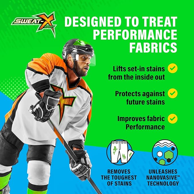 SWEAT X Extreme Stain Remover Spray for Clothes - Professional Laundry Stain Remover Spray for Performance Fabrics & Activewear - Powerful Stain Treater & Spot Remover for Clothes - 16 oz (1 Bottle)