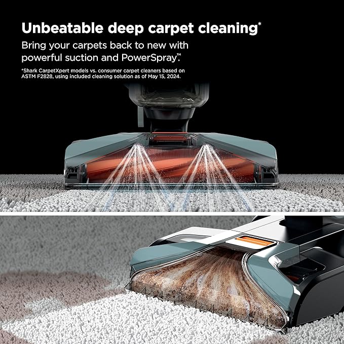 Shark CarpetXpert Upright Carpet, Area Rug & Upholstery Cleaner, Built-In Spot & Stain Remover & XL Tool, Perfect for Pets, Carpet Shampooer, 3 Cleaning Tools, Cleaning Solution, Slate Green, EX151