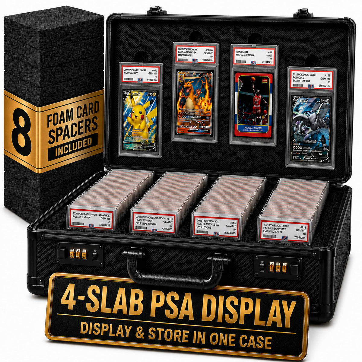 Graded Card Storage Box - Card Slab Case with Lock - 4 Row - Image 1