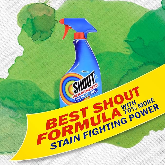 Shout Advanced Laundry Stain Remover Gel for Clothes Laundry,Breaks down stubborn,dried-in,and tough stains - 22oz Spray,Packaging May Vary,(Pack of 6)