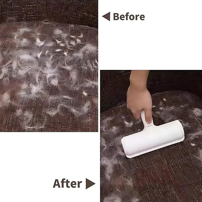Reusable Pet Hair Remover Roller – Heavy Duty Manual Lint Roller for Dog & Cat Hair – Furniture, Couch, Carpet, Rugs & Car Seats – Durable ABS, Portable & Eco-Friendly