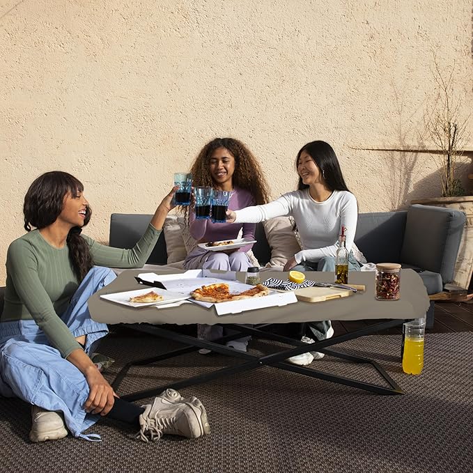 Covers & All Rectangle Table Top Cover, 12 Oz Waterproof UV & Weather Resistant Patio Table Cover, Outdoor Table Cover for Patio Furniture (85" L x 40" W x 5" H, Beige)