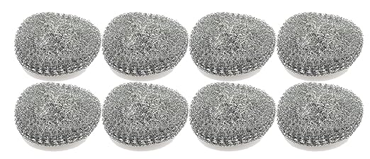 Wire Stainless Steel Sponge Metal Brush - Pack of 8 - Metal Wool Scrubbing Pads for Dish Cleaning Scrabbers for Pot
