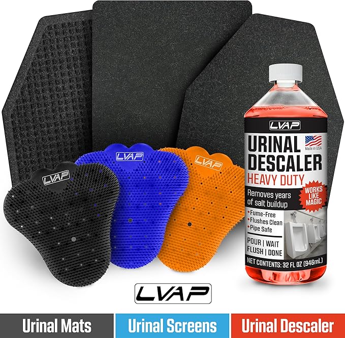 LVAP Heavy Duty Urinal Salt Remover – Made in USA – Commercial Grade Urinal Drain Cleaner & Odor Eliminator. Removes Salt, Calcium, Rust and Scale Build Up – 32 fl oz Bottles - 12 Pack