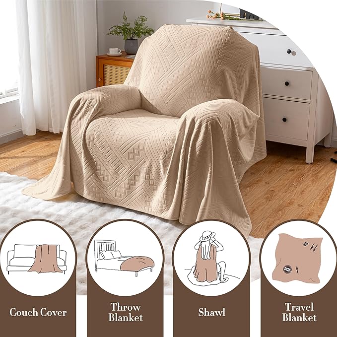 Waterproof Recliner Chair Cover, Anti-Slip Reclining Chair Covers, Pet-Friendly, Washable, Durable and Breathable Couch Covers – Reversible Design for Sofa Protection(71x71in/Khaki)