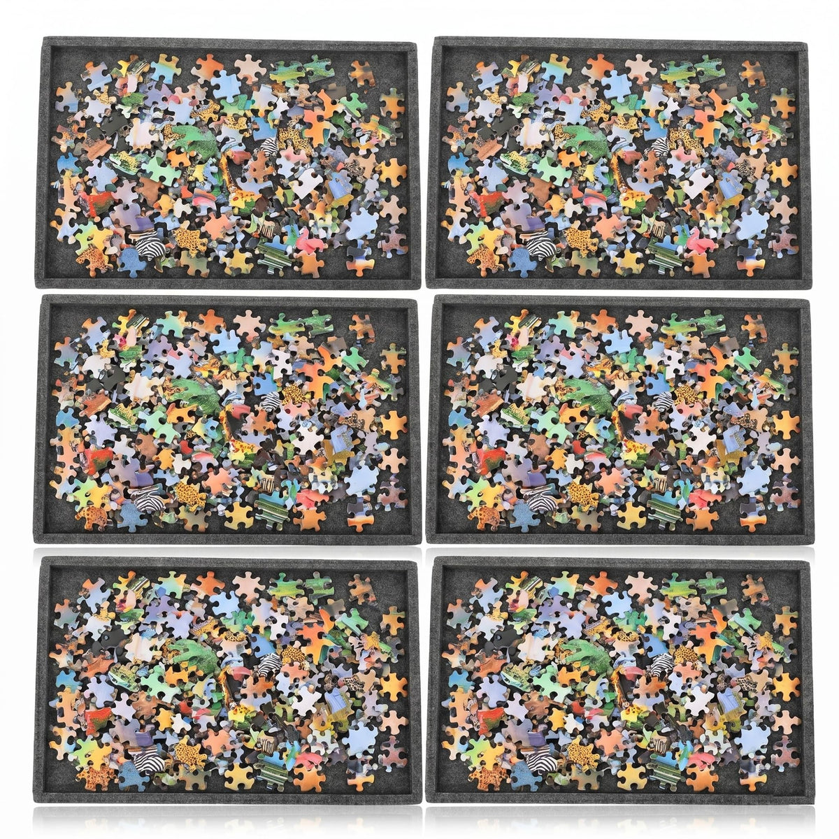 Abaodam 6PCS Felt Puzzle Sorting Trays Jigsaw Puzzle - Image 1
