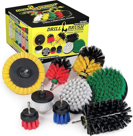 Drill Brush Power Scrubber by Useful Products - Carpet Cleaner - Car Cleaning Brush Kit - Grill Brush - Oven Cleaner - Shower Cleaner - Household Cleaning Tools - Drill Brush Set - Grill Scrub Brush