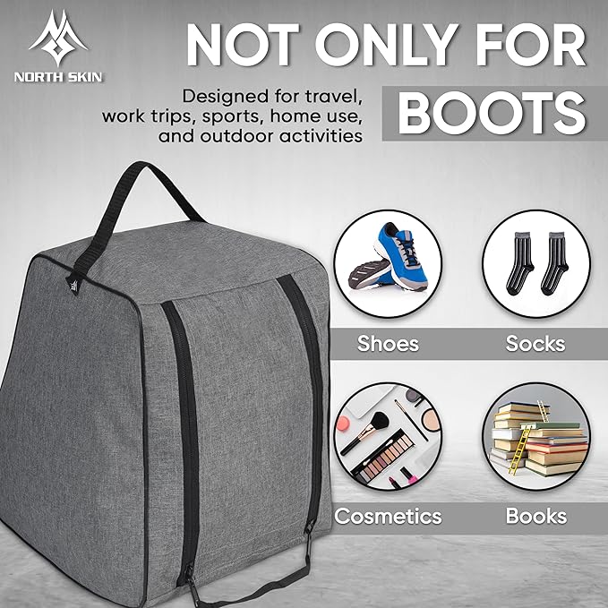 Shoe Bag Waterproof Sports Golf Boot Bag | Odor-Resistant Gym Kit Organiser Storage | Hiking Travel Dust-Proof Storage Bag for Wellington, Cowboy, Football, Rugby, Cricket Shoe (Grey)