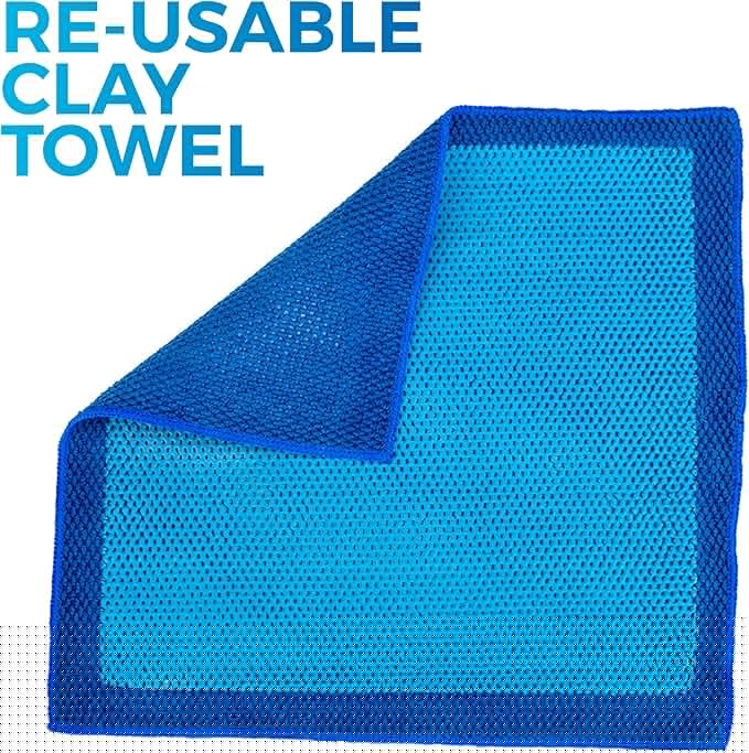 The Rag Company - Ultra Clay Towel - Clay Bar Results in Minutes, Smooth Paint Fast, Enhance Gloss & Wax Bond (12"x12")