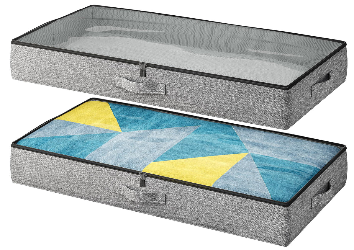 2-Pack Under Bed Storage Containers, 4.5 Inches Tall Clothes - Image 1