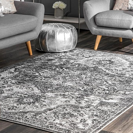 nuLOOM Maryanne Transitional Medallion Accent Rug, 3x5, Grey